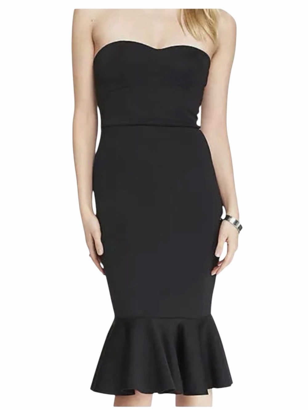 Express Scuba Flounce Midi Dress